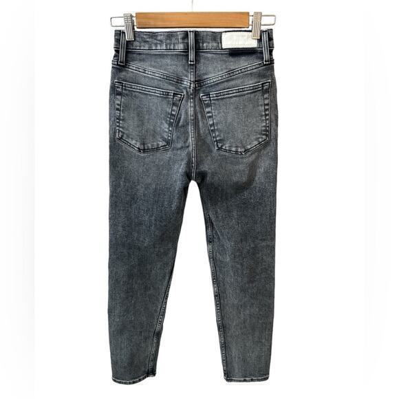 Re/Done 90s High-Rise Ankle Crop Jeans in silver fade Size 25 - Picture 8 of 16